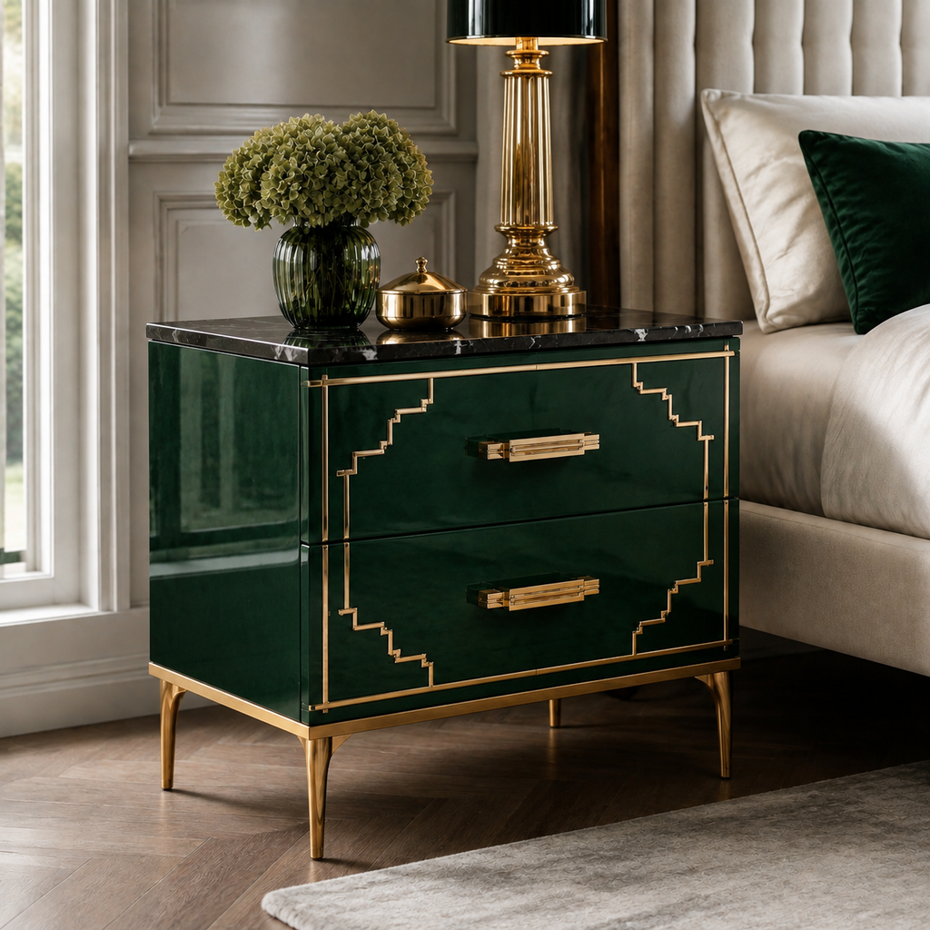 Obsidian Fluted Nightstand
