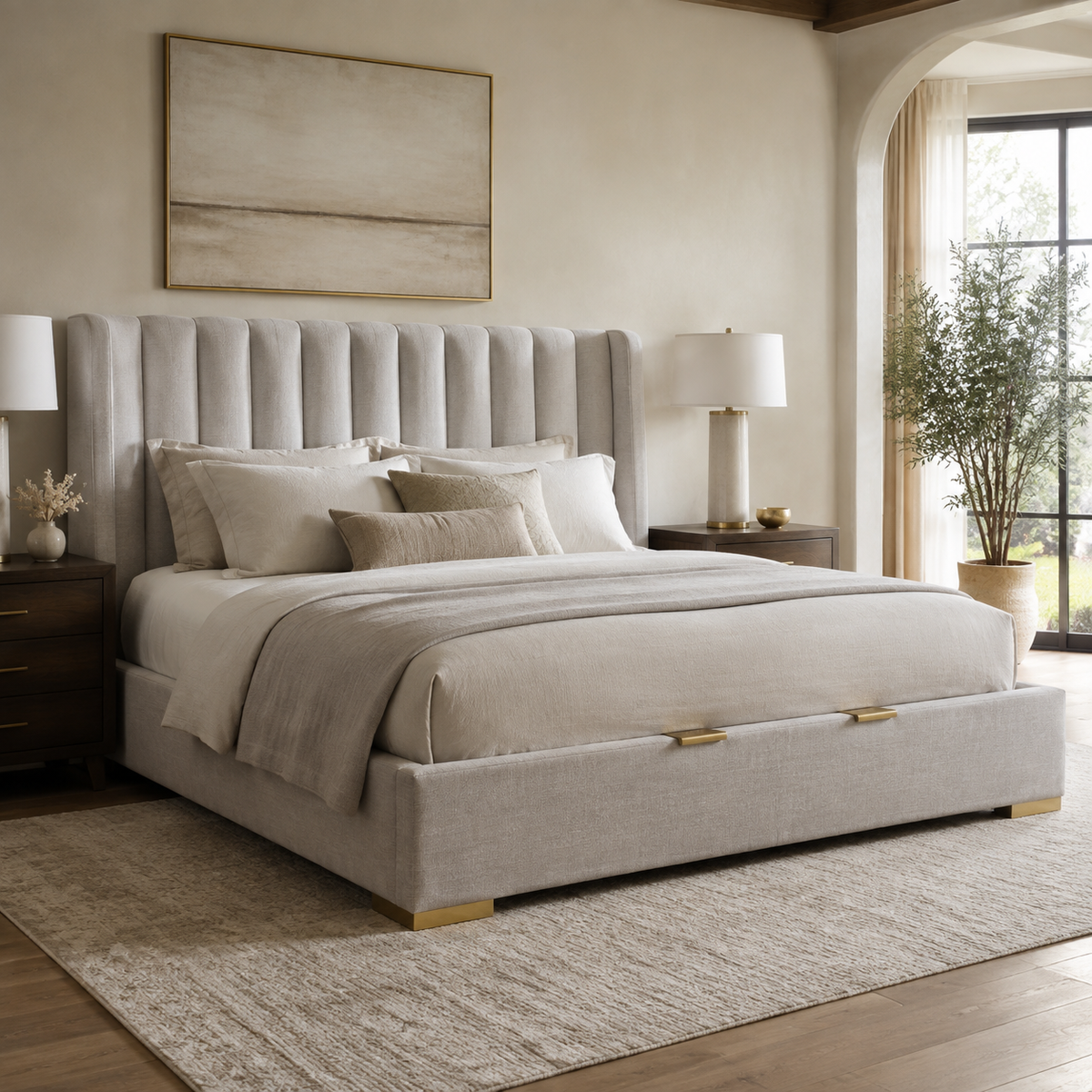 Celeste Floating Leather Bed
