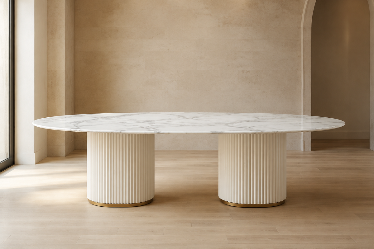 Carrara Oval Marble Dining Table