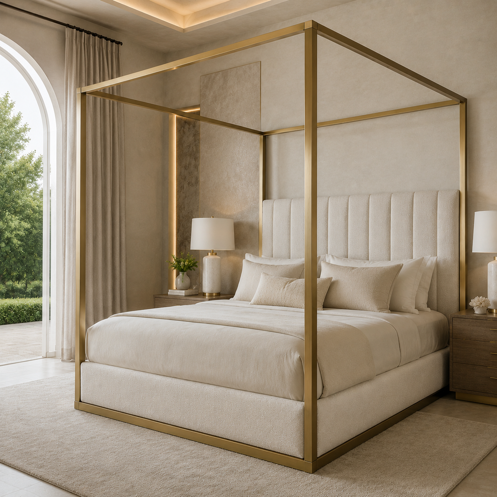 Monaco Bouclé Canopy Bed