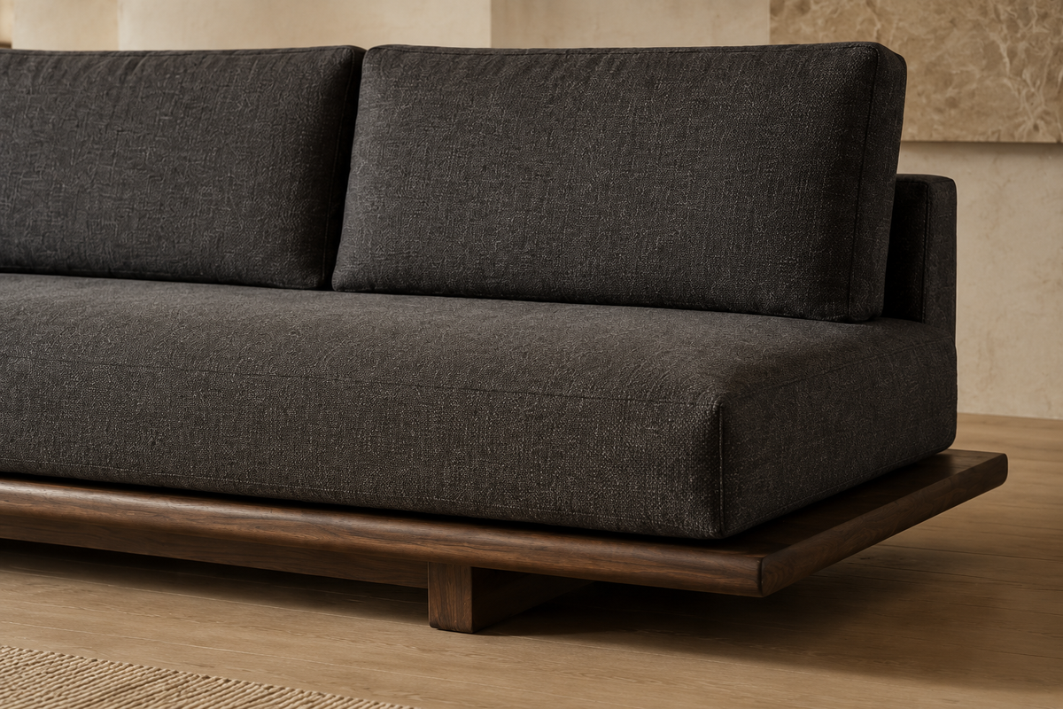 Manhattan Black Leather Sofa