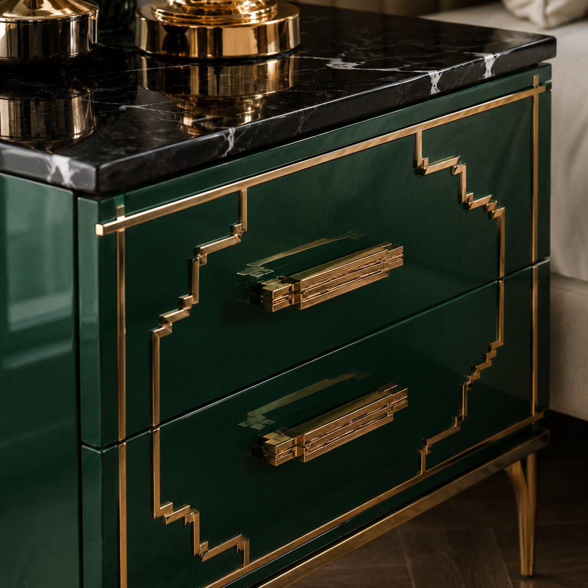 Obsidian Fluted Nightstand