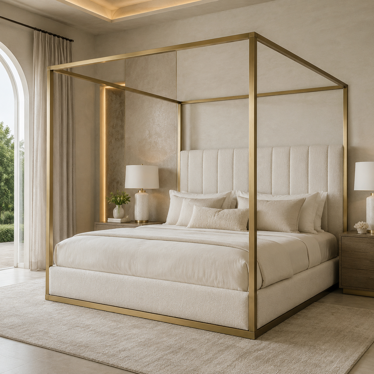 Monaco Bouclé Canopy Bed