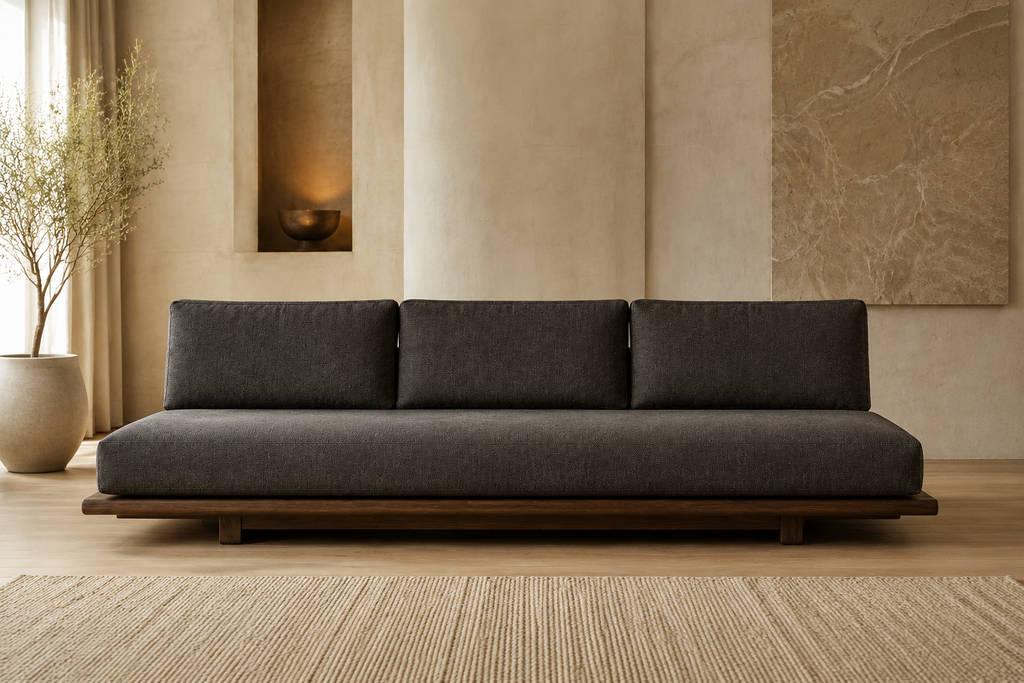 Manhattan Black Leather Sofa