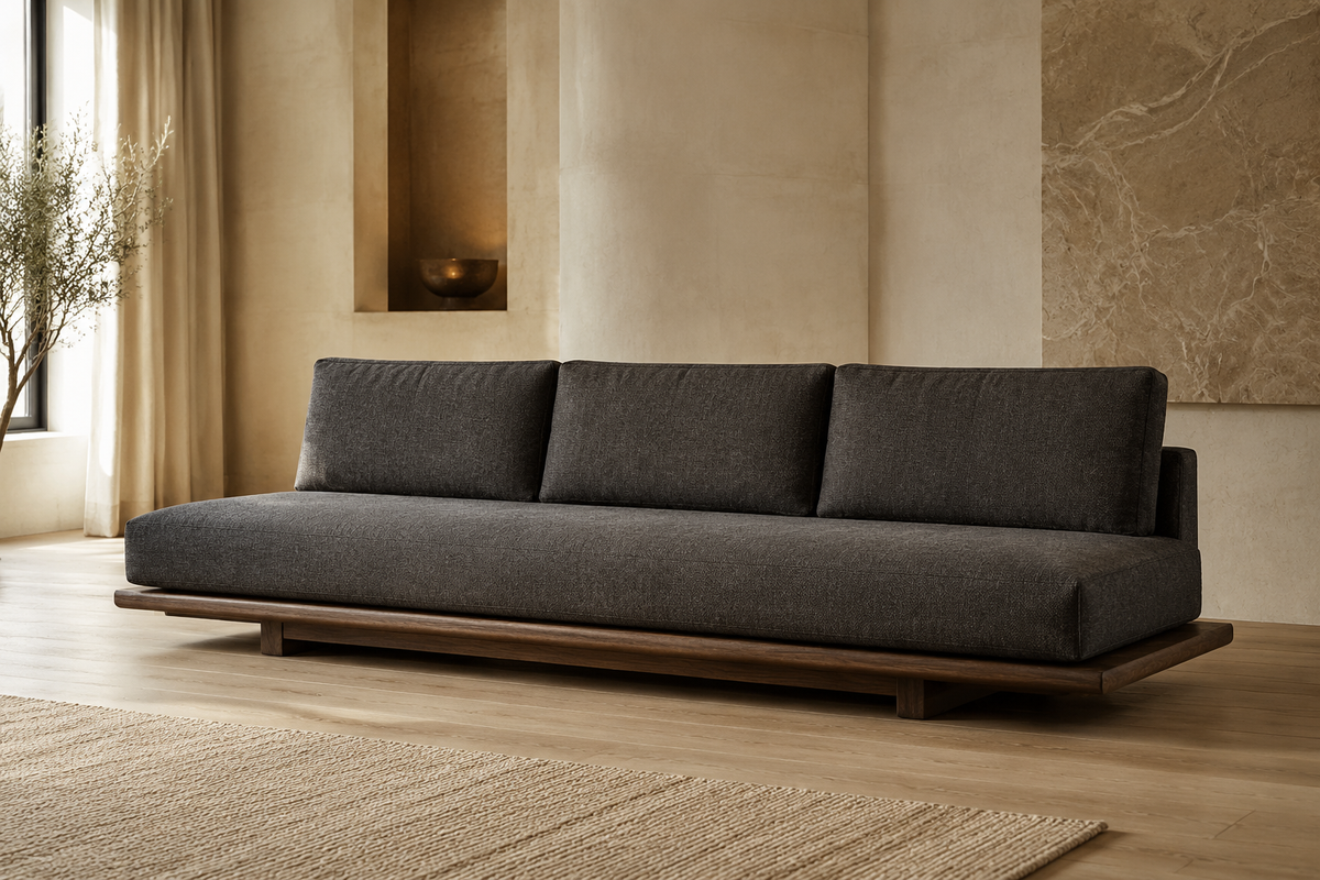 Manhattan Black Leather Sofa
