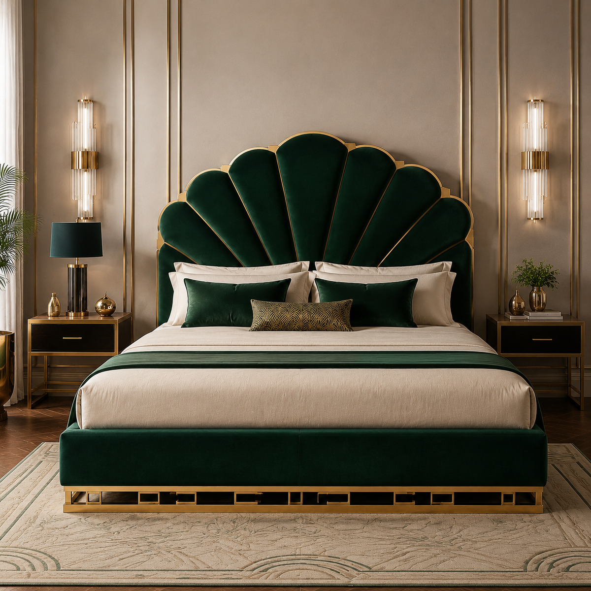 Gatsby Emerald Art Deco Bed