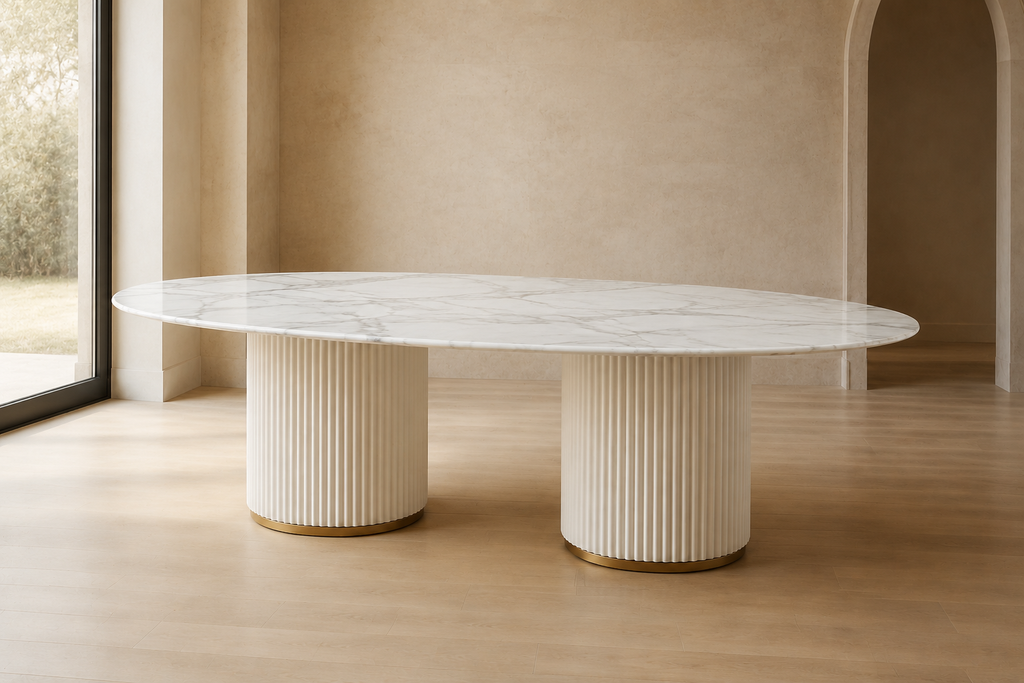 Carrara Oval Marble Dining Table