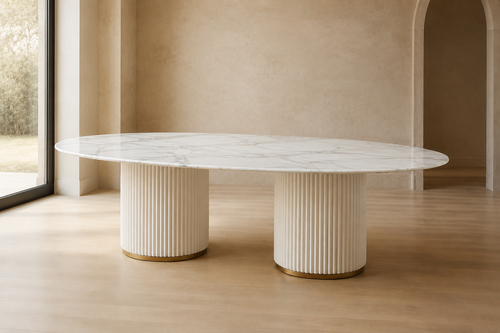 Carrara Oval Marble Dining Table