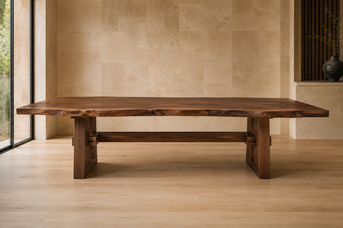 Noir Marquina Brass Dining Table