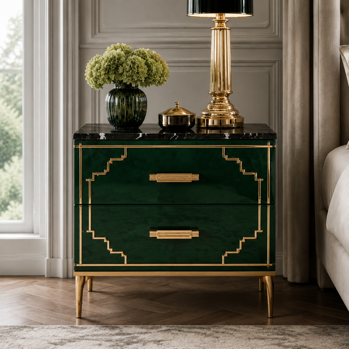 Obsidian Fluted Nightstand