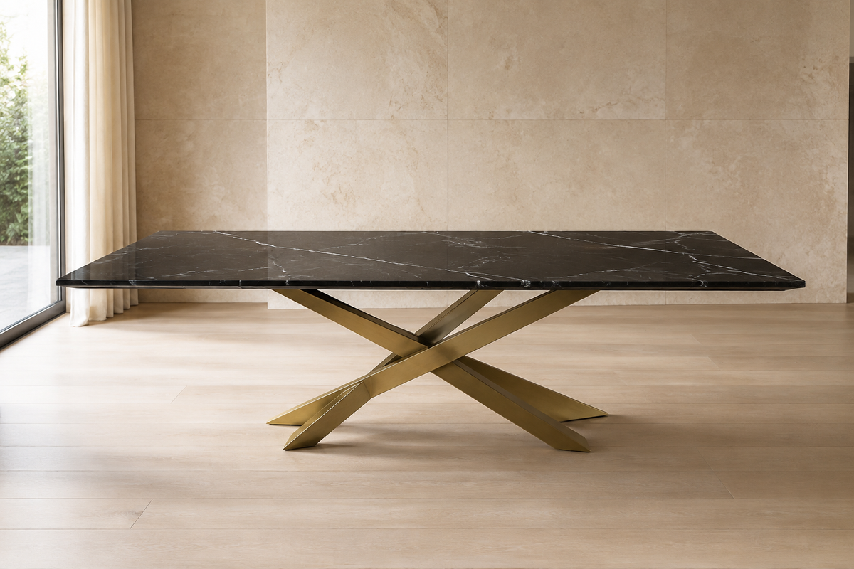 Aurora Smoked Glass Dining Table