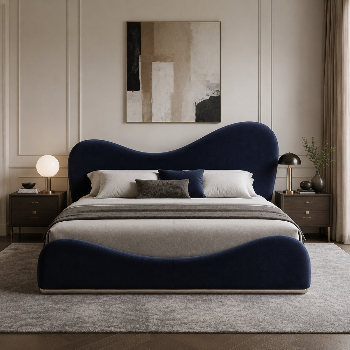 Kyoto Modern Oak Bed