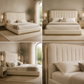 Aurora Luxe Bouclé Platform Bed