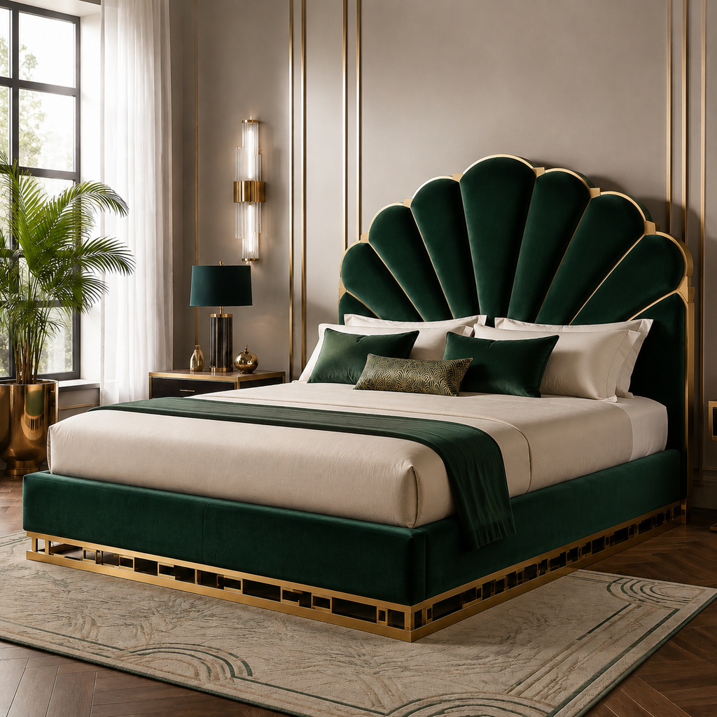 Gatsby Emerald Art Deco Bed